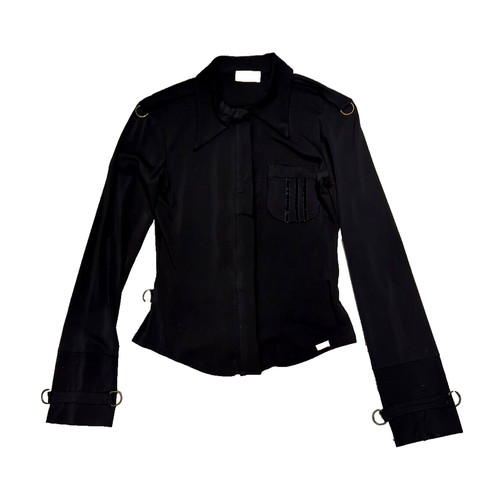 Top nero elasticizzato l - top,