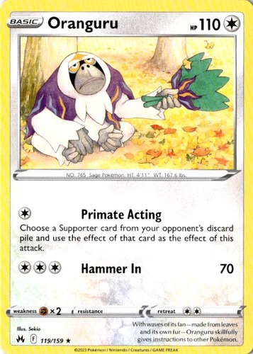 Oranguru 119 159 - raro, pokemon