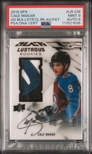 2019 Spx Ud Black Lustrous Clarity Rookie Auto Patch Cale Makar 9 PSA #LR-CM