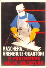 0464) MASCHERA GREMBIULE GUANTONI VI PROTEGGERANNO NELLA SALDATURA.