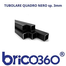 TUBOLARE FERRO QUADRATO NERO SPESSORE 3mm IN BARRA DA 3 METRI CERTIFCATO S235RH