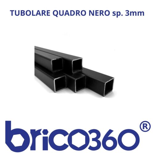 Tubolare ferro quadrato - quadrato, nero