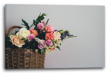 Tela/Cornice Foto di fiori Fotografie di fiori Bouquet in cesto marrone
