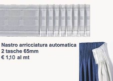 Fettuccia, riloga, arricciatenda per tendaggi 2 fili 2 tasche PROFESSIONALE