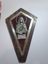 Siracusa Madonna Delle Lacrime Peltro Cesellato A Mano Cm 19