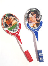 BJORN BORG Tennis 80s Prince Taiwan lot 2 plastic racket racchette eraser gomme