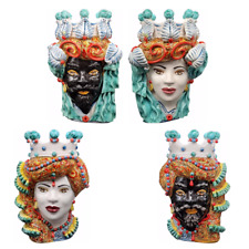 TESTE DI MORO H45 DECORATE CERAMICA VERUS CALTAGIRONE VARI TIPI