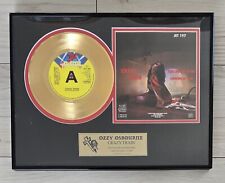 Vintage OZZY OSBOURNE Crazy Train 24K ORO PLACCATO CON CERTIFICATO Jet Records