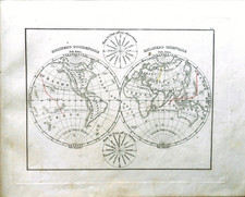 Mappa antica Mappamondo Planisfero Terra Rosa venti Atlante geografico terrestre