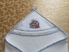 Accappatoio neonato 0-18 mesi PLUTO BAGNETTO artigianale punto croce +uncinetto