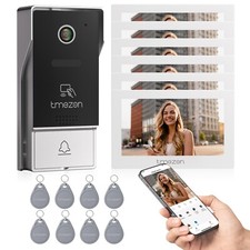 TMEZON Videocitofono WiFi 4 Fili Kit Smart 6x7'' IP Monitor Touchscreen 1080P