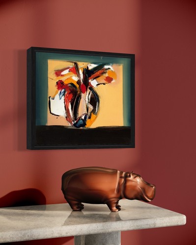 Dipinto olio vasetto - -,