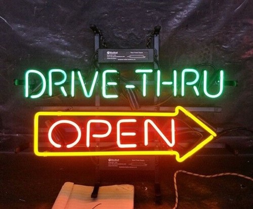 Drive thru open through - open,