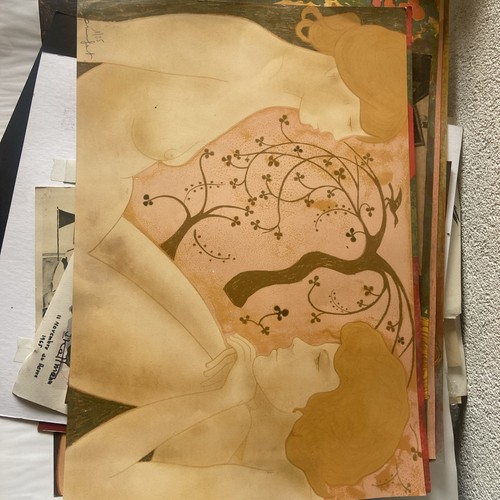 Lithographie artistique de - nu,