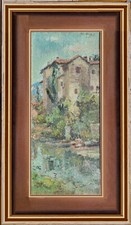 ARTE BRESCIANA ANTICO BORGO DI SABBIO CHIESE MARTINO DOLCI BRESCIA olio tavola