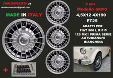 4 Cerchi lega 12 stilauto GRIFO CHROME Fiat 500 D L F R  epoca OLD 4x190 Vecchia