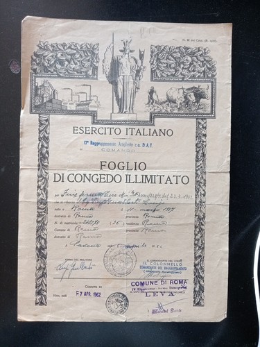 Foglio congedo illimitato - congedo,
