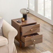 SoBuy Comodino Vintage con 2