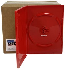 USDISC DVD Case Standard 14mm Premium, Singolo 1 Disco (Rosso Lucido) Lotto