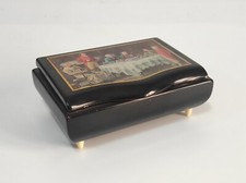 Portasigarette vintage in legno da tavolo Porta sigarette fiammiferi a cofanetto