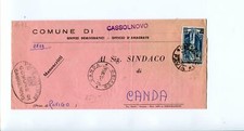 1956 Italia al Lavoro Manoscritti Cassolnovo Pavia dest Sindaco Canda Rovigo