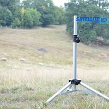 Supporto montaggio treppiede parabola satellitare per campeggio roulotte touring Sky Freesat + pioli