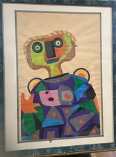ENRICO BAJ quadro 58 x 47 con
