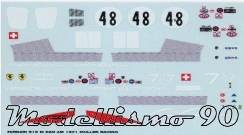 Decal ferrari 512m - 1/43,