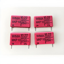 Wima MKP10 Condensatori 0,22uF / 5% 400V DC  -Set di 4 Pezzi NOS Alta Qualità