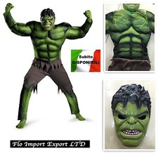 Mostro Verde Caricatura Maschera Vestito Carnevale Bambino Boy Cosplay HULK01
