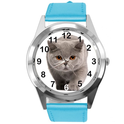 Orologio rotondo pelle blu - in,