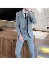 Abito Smoking Uomo Completo Grigio Chiaro Slim Giacca Pantaloni Gilet 70406