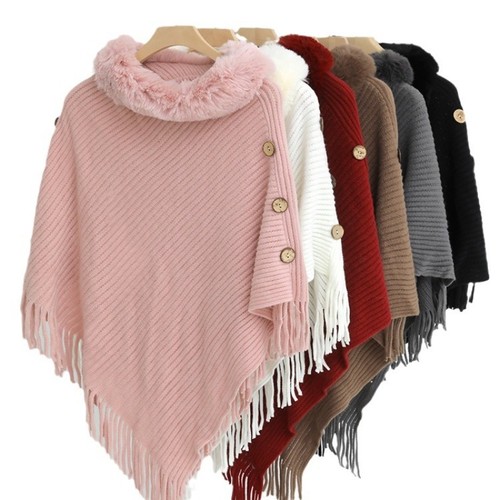 Poncho donna pelliccia