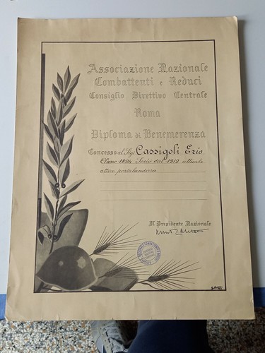 Diploma benemerenza per - per, i