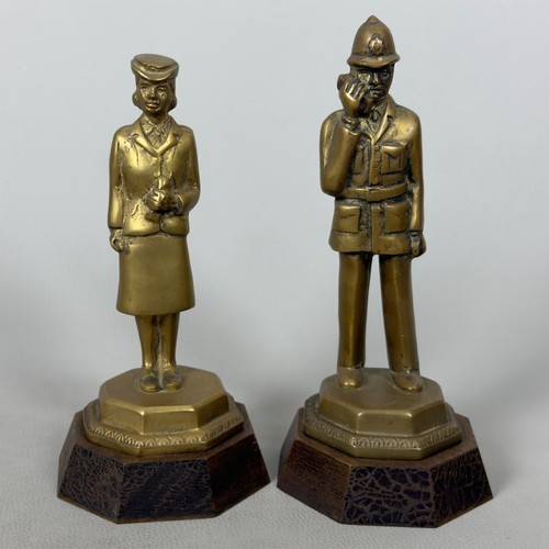 Coppia statue bronzo vigile - statue,