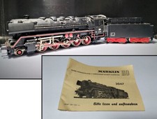 TRENO LOCOMOTIVA A VAPORE SCALA H0 Märklin 3047 BR 44 690 DB CARROZZA CARBONE XX