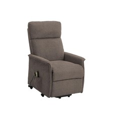 Poltrona Recliner Relax Alzapersona Tessuto enjoy  Marrone con telecomando