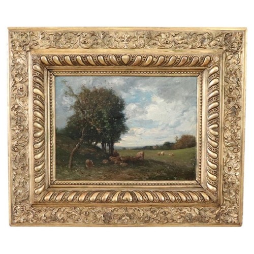Dipinto olio tavola secolo - su,