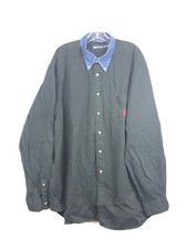 Camicia Nautica Vintage Nera Bottone Frontale Collo Denim Made in USA - Uomo 2XL