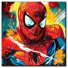 NOVAARTE quadro acrilico dipinto uomo pittura astratta arte moderna ragno ORIGINALE