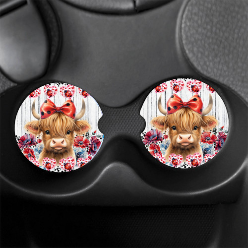 Lady bug highland cow set - bug, di