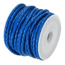 Cavo rotondo in pelle intrecciato da 5,5 iarde/5 m (blu brillante, 3 mm/0,12")
