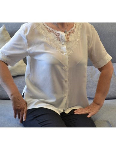 Camicia seta ricamata l - camicia, tg.l