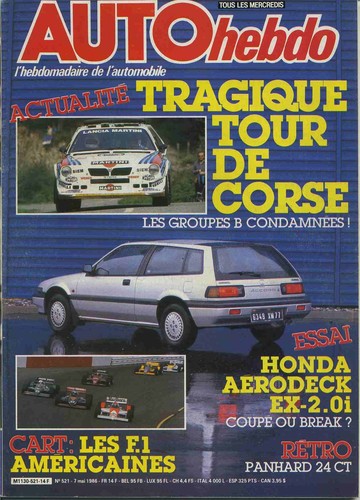 Auto hebdo 521 05 - n°521, 08/05/1986
