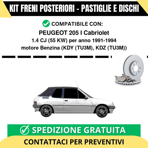 Kit freni posteriori - kit, peugeot