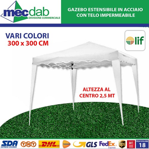 Gazebo estensibile acciaio - gazebo, in