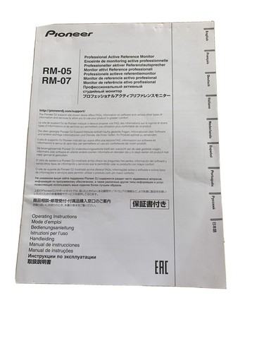 Manuale pioneer rm 07 - manuale, rm-07