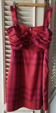 Burberry vestito estivo in cotone check rosa rosso taglia 46ITA