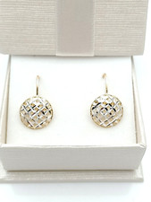 ORECCHINI A MONACHELLA IN ORO BIANCO E GIALLO 18 CT 750..,