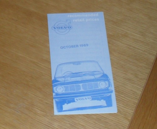 Listino prezzi volvo - listino, 1969-1970